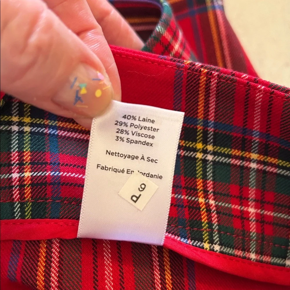 Talbots Slim Hampshire Ankle Pants Size 16 NWOT Classic Tartan Red Plaid Pattern - Picture 9 of 15